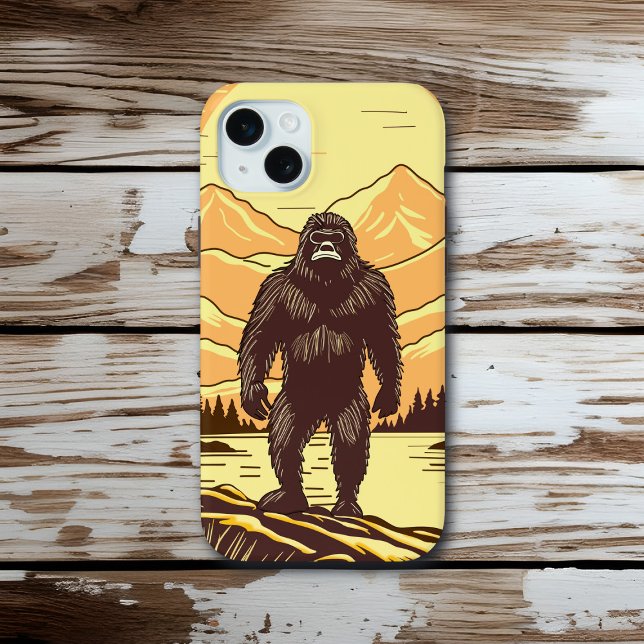 Bigfoot Sasquatch Retro Art Personalisiert Case-Mate iPhone Hülle (Von Creator hochgeladen)