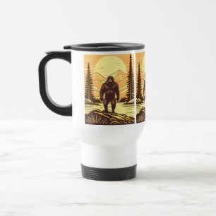 Bigfoot Sasquatch Retro Art Reisebecher