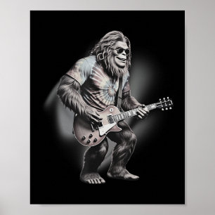 Bigfoot, Sasquatch Retro Guitar Jam, Spaß gut sich Poster