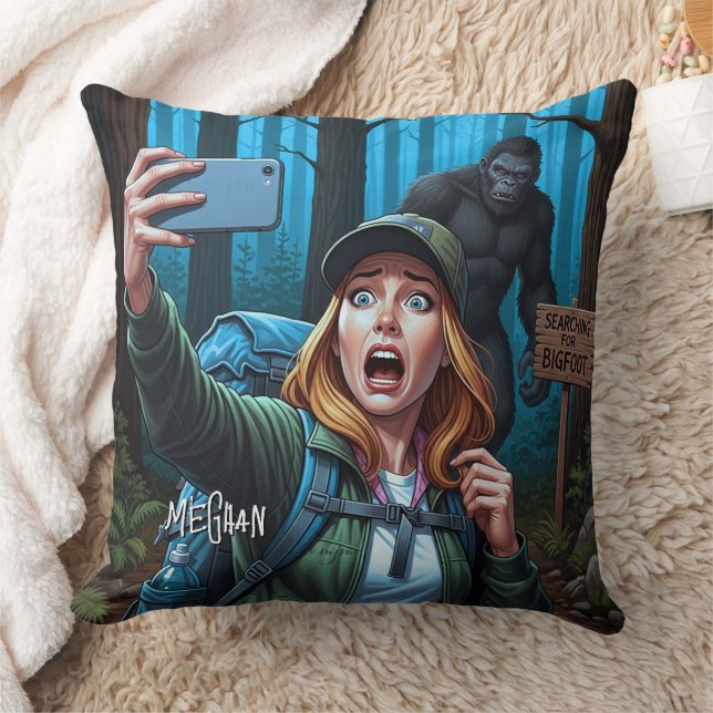 Bigfoot Sasquatch Selfie Kissen (Decke)