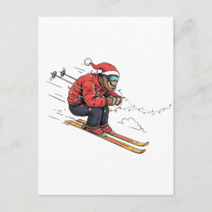 Bigfoot Sasquatch Skifahren Weihnachten Eis Skifah