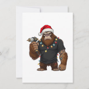 Bigfoot Sasquatch Tattoo-Künstler Weihnachten Dankeskarte