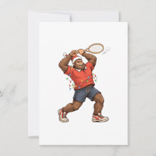 Bigfoot Sasquatch Tennis Weihnachten 2026 Feiertag Dankeskarte