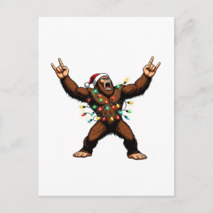 Bigfoot Sasquatch Teufelshörner Weihnachten 2026 R Postkarte