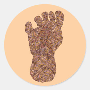 Bigfoot Sasquatch Track Squatchy Artwork Design Runder Aufkleber