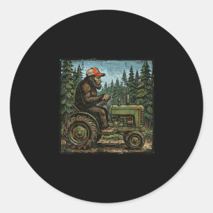 Bigfoot Sasquatch Traktor lustige Farm Bauer Männe Runder Aufkleber