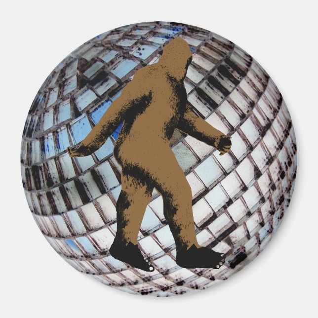 Bigfoot Sasquatch über dem Disco Ball Magnet (Vorne)