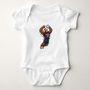 Bigfoot Sasquatch Volleyball Weihnachten Sport Baby Strampler