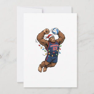 Bigfoot Sasquatch Volleyball Weihnachten Sport Dankeskarte