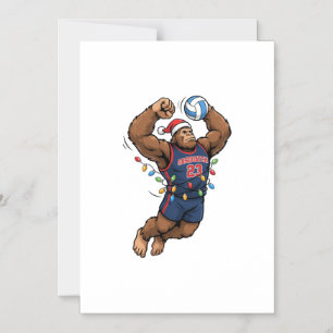 Bigfoot Sasquatch Volleyball Weihnachten Sport Magneteinladung