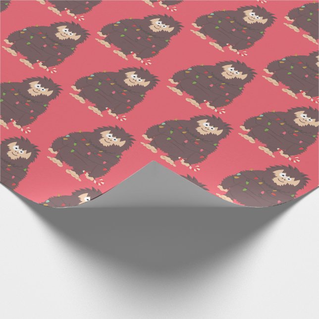 Bigfoot Sasquatch Weihnachten Geschenkpapier (Ecke)