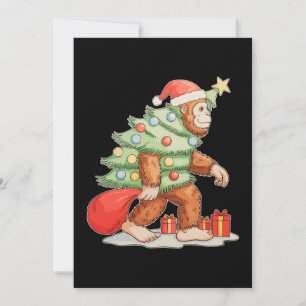 Bigfoot Sasquatch Weihnachtsbaum Xmas Lichter Feiertagskarte