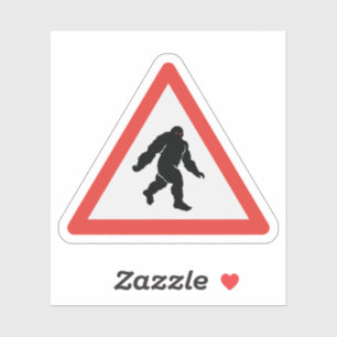 Bigfoot Sasquatch Yeti Road Sign Kryptozoologie Aufkleber