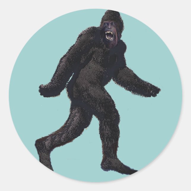 Bigfoot Sasquatch Yetti Runder Aufkleber (Vorderseite)