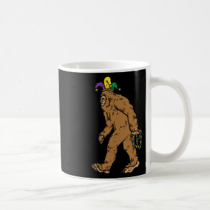 Bigfoot Sasquatsh Jester Hat Beads Funny Mardi Gra Kaffeetasse