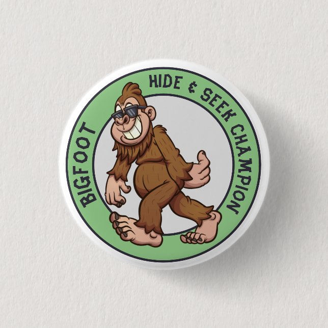 Bigfoot | Schaltfläche Sasquatch (Bearbeitbar) Button (Vorderseite)