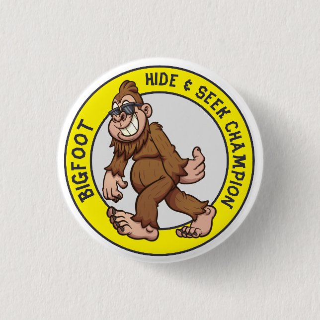 Bigfoot | Schaltfläche Sasquatch (Bearbeitbar) Button (Vorderseite)