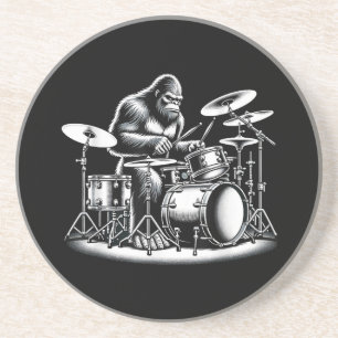 Bigfoot-Schlagzeuger Sasquatch spielt Schlagzeug M Getränkeuntersetzer