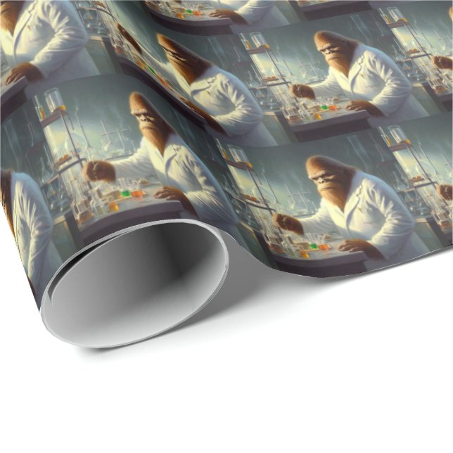 Bigfoot Scientist Geschenkpapier (Rolleneckpunkt)
