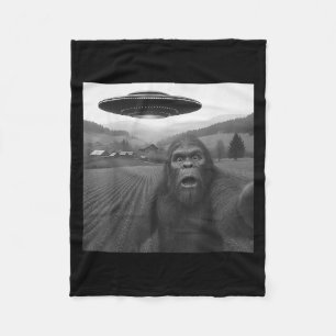 Bigfoot Selfie mit Alien Ufo Funny Geschenke für M Fleecedecke