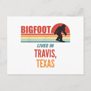 Bigfoot-Sichtung in Travis Texas Feiertagspostkarte