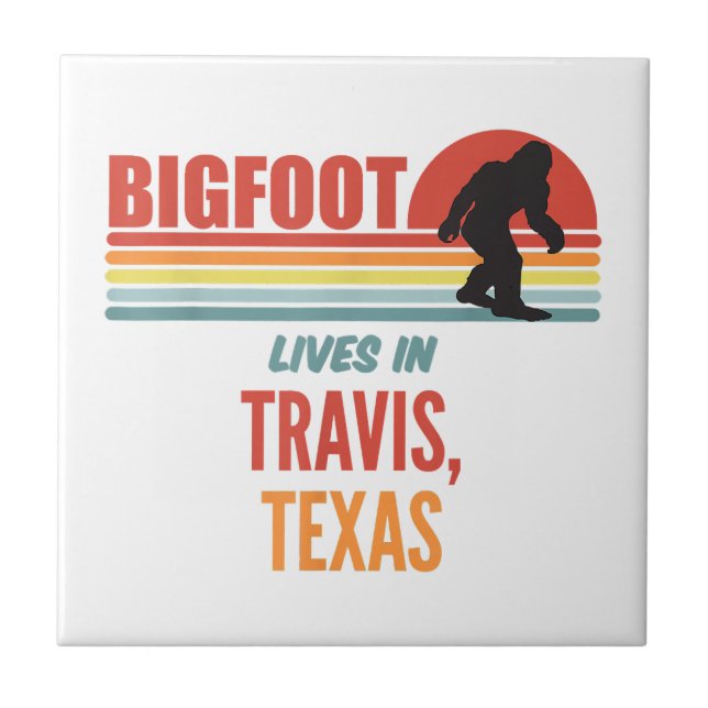 Bigfoot Sighting in Travis Texas Fliese (Vorderseite)