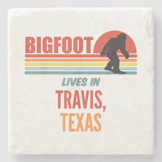 Bigfoot Sighting in Travis Texas Steinuntersetzer (Vorderseite)