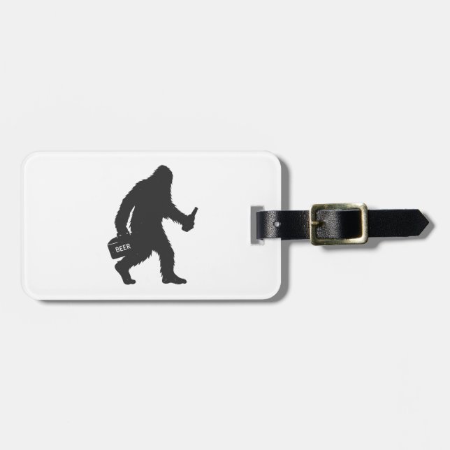 Bigfoot Silhouette Gepäckanhänger (Vorderseite horizontal)