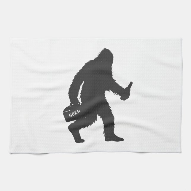 Bigfoot Silhouette Geschirrtuch (Horizontal)