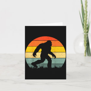 Bigfoot-Silhouette Retro-Sonnenuntergang lustig Sa Karte