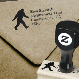 Bigfoot-Silhouette-Rücksendeadresse Gummistempel