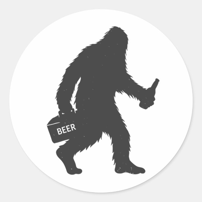 Bigfoot-Silhouette Runder Aufkleber (Vorderseite)