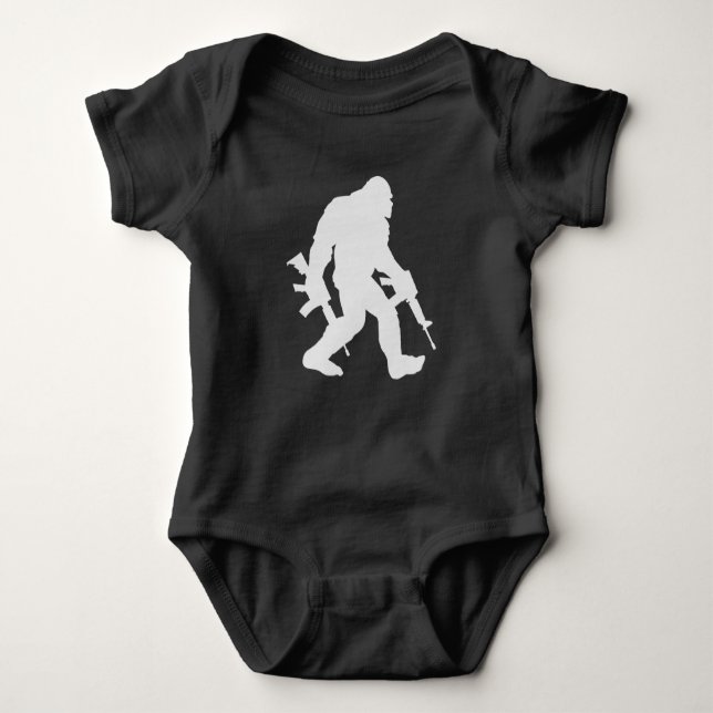 Bigfoot Silhouette Sasquatch Baby Strampler (Vorderseite)