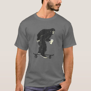 Bigfoot Skateboarding Coffee Loops Retro Vintag T-Shirt
