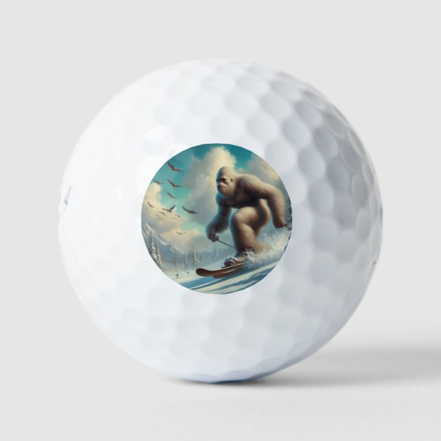 Bigfoot Skiing Golfball (Vorderseite)