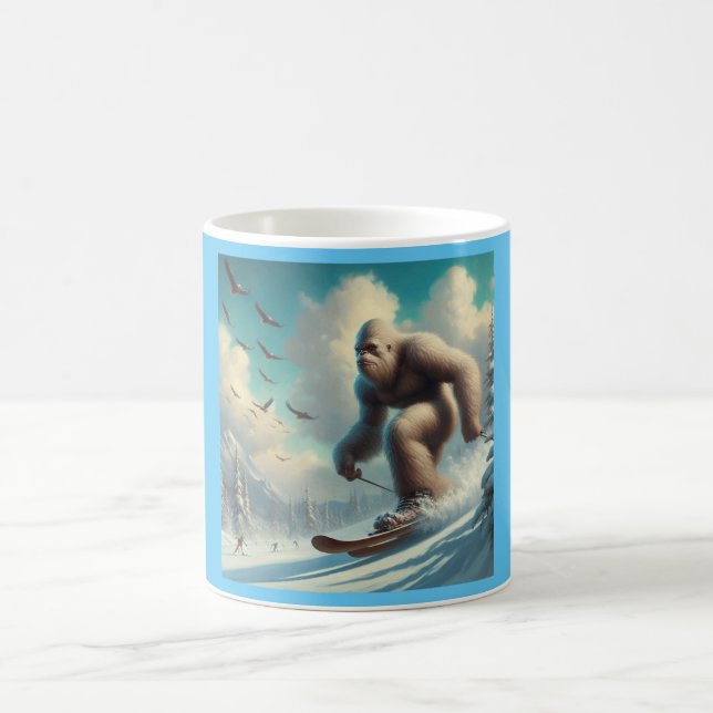 Bigfoot Skiing Kaffeetasse (Mittel)
