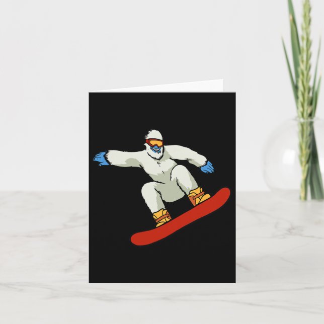 Bigfoot Snowboard Sasquatch Skifahren Snow Mountai Karte (Vorderseite)