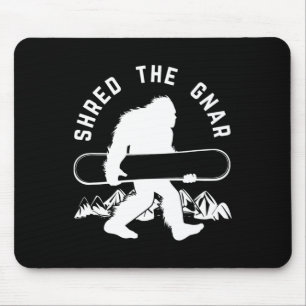 Bigfoot Snowboard Shredding Gnar Sasquatch Snowboa Mousepad