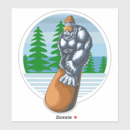 Bigfoot Snowboarden Die Pisten Funny Sasquatsch Aufkleber