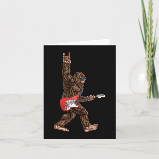 Bigfoot spielen auf Sasquatc einen elektrischen Gi Karte (Vorderseite)