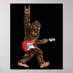 Bigfoot spielen auf Sasquatc einen elektrischen Gi Poster