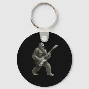 Bigfoot spielen Gitarre Rock und Roll Geschenk Män Schlüsselanhänger