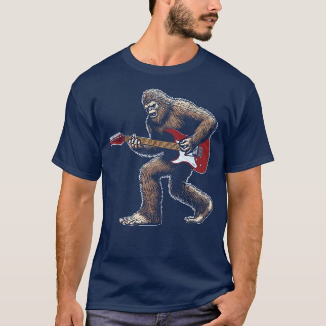 Bigfoot spielen Gitarrist und Gitarrist der Elektr T-Shirt (Vorderseite)