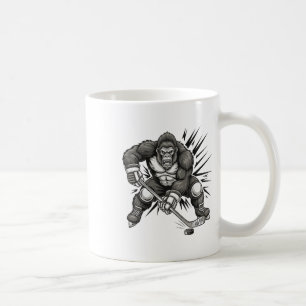 Bigfoot-Spieler spielt lustiges Sasquatch-Eishocke Kaffeetasse