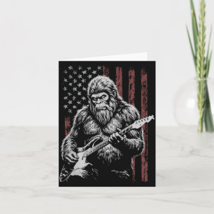 Bigfoot spielt Gitarre Amerikanische Flagge 250 Ja Karte