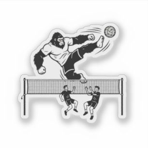 Bigfoot spielt Sepak Takraw Aufkleber