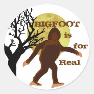 Bigfoot Squatch ist für wirklichen Runder Aufkleber