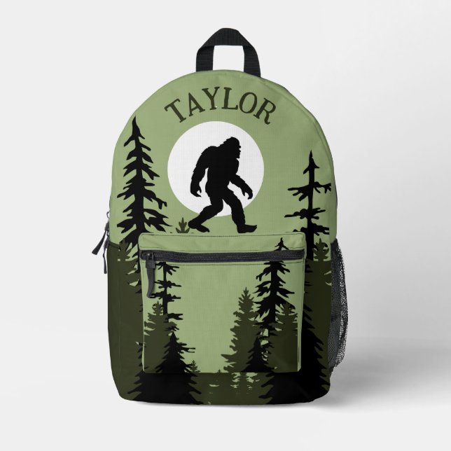 Bigfoot Squatchin in the Forest Sasquatch Bedruckter Rucksack (Vorderseite)