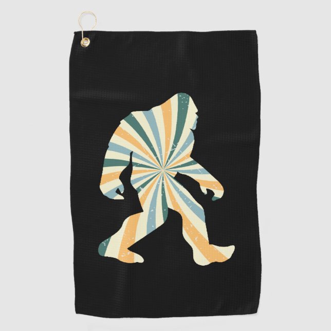 Bigfoot Squatchy Retro 90er-Stil Golfhandtuch (Vorderseite)