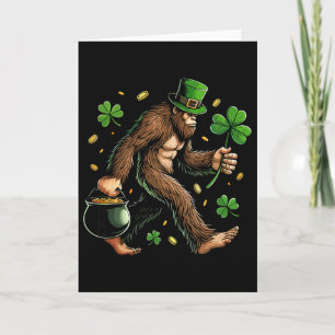 Bigfoot St. Patricks Day Lustiger Sasquatch Sankt Karte